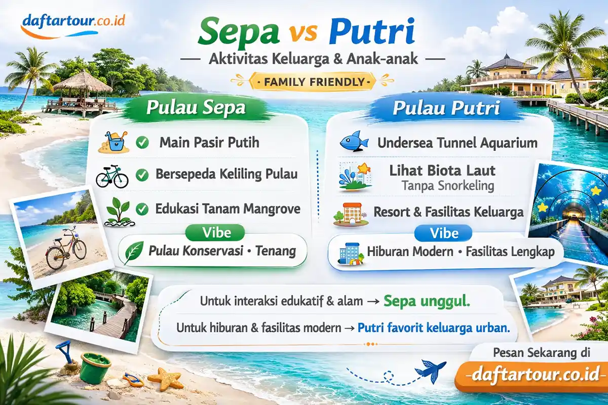 Aktivitas Keluarga dan Anak-anak Pulau Sepa vs Pulau Putri