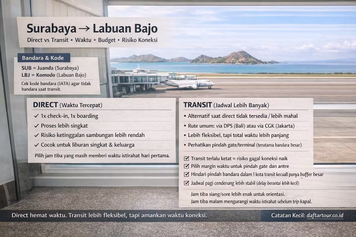 Cara ke Labuan Bajo dari Surabaya Direct vs Transit