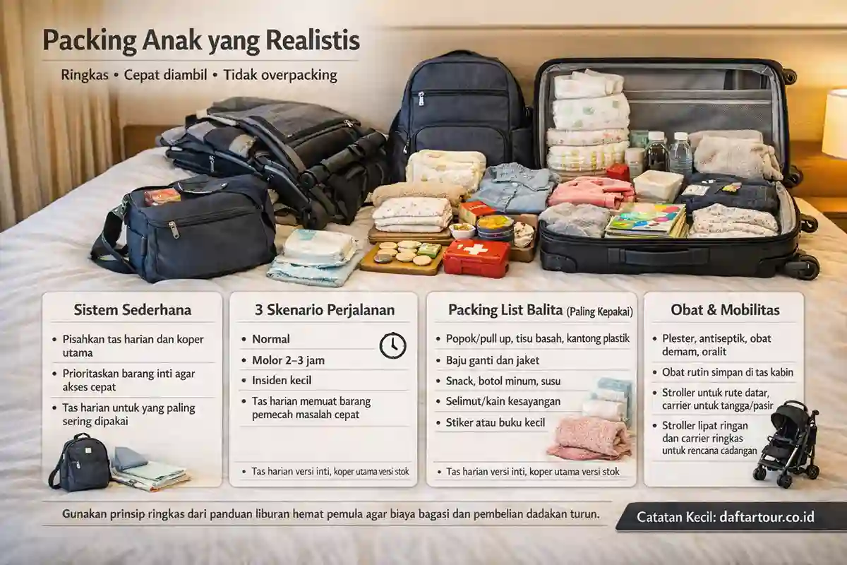 barang bawaan tuk Liburan Keluarga Bawa Anak