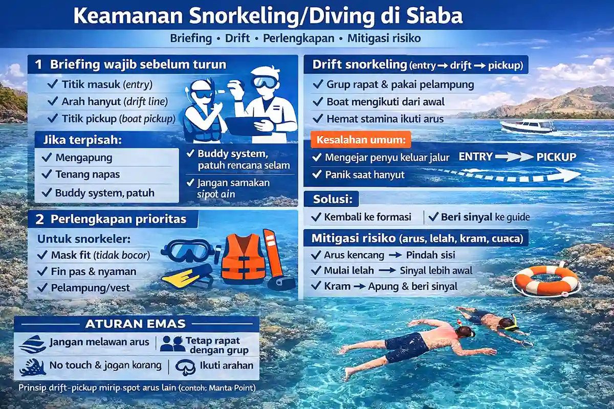 Keamanan Snorkeling dan Diving di pulau Siaba