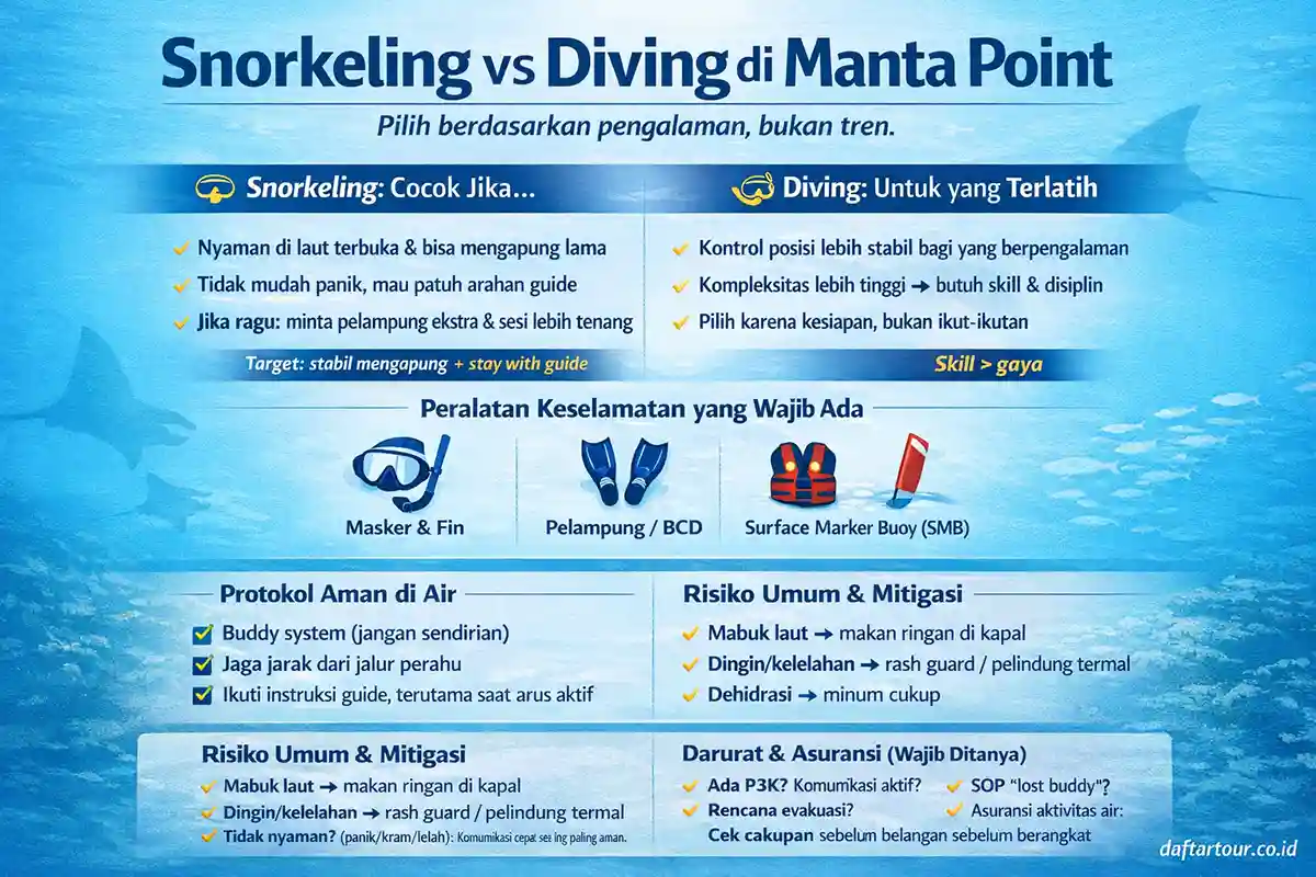 Keamanan Snorkeling dan Diving di Manta Point labuan bajo