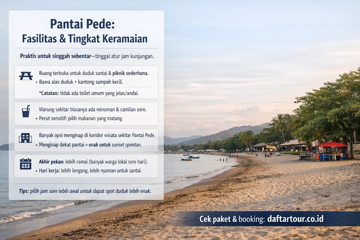 fasilitas di pantai Pede