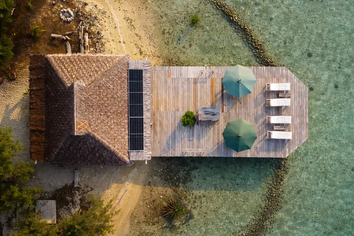 penginapan desa laguna terlihat dari atas